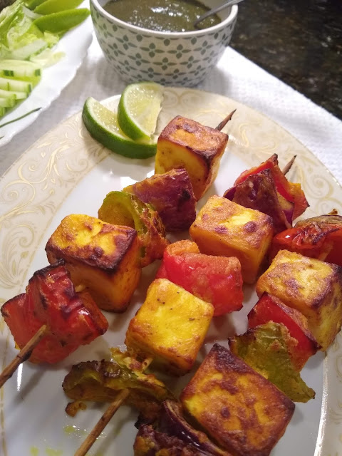 paneer tikka - stovetop, air fryer, oven method