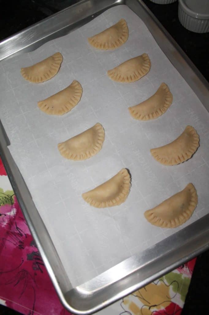 gujiya ready to be baked in the oven