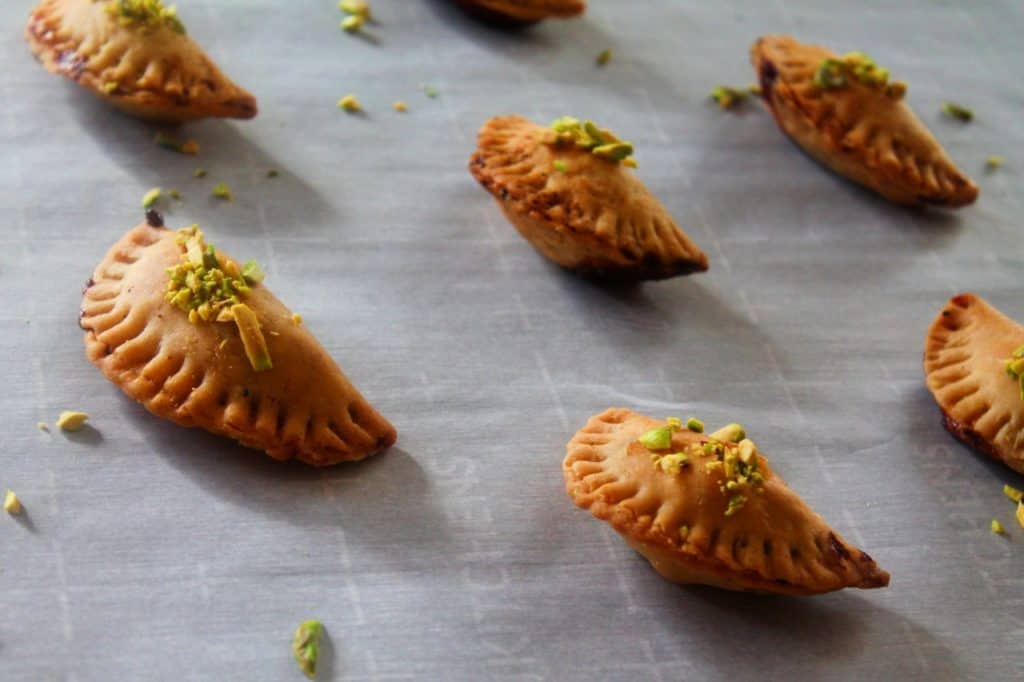 oven baked gujiya ready to serve for holi party