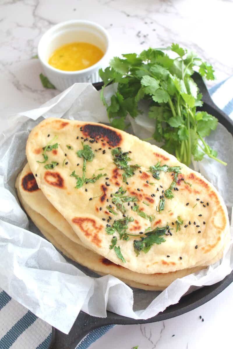 Homemade Naan Bread Garlic Naan - Living Smart And Healthy