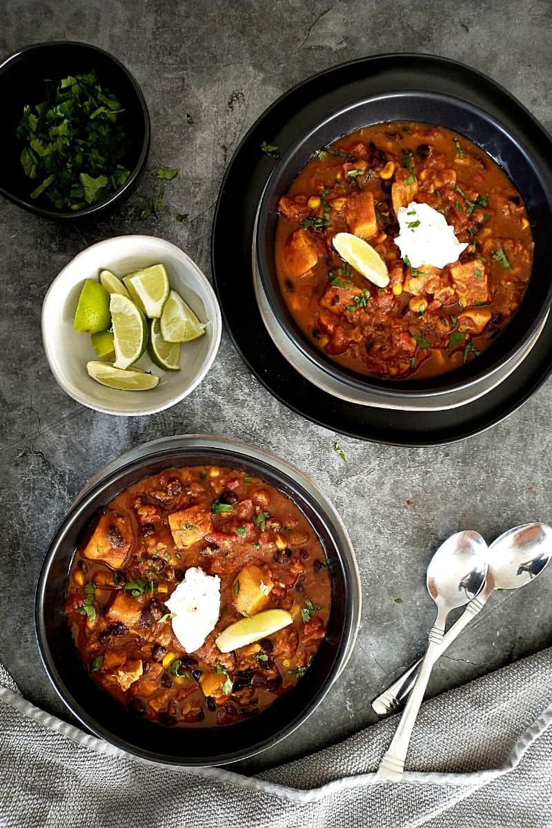 instant pot sweet potato black bean chili