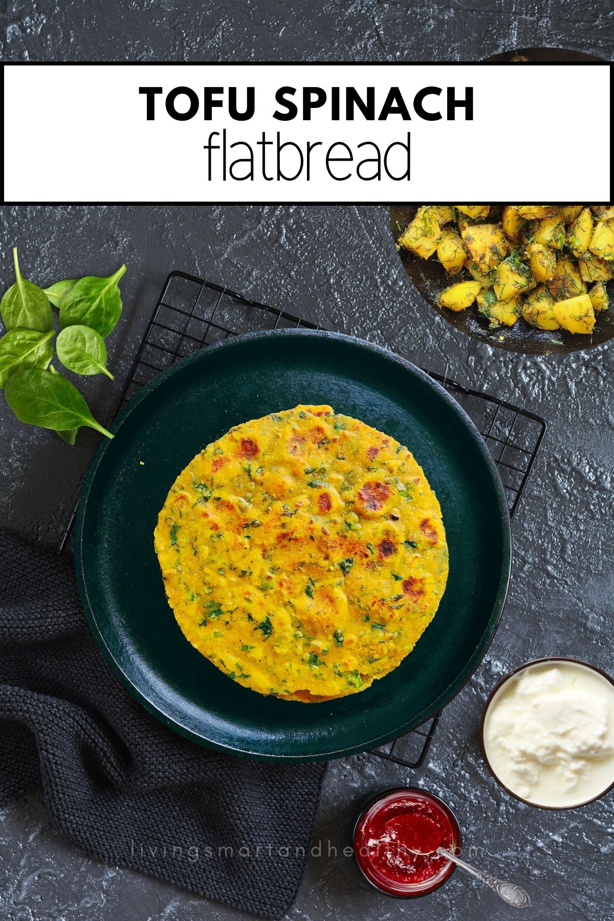 Tofu Palak Paratha