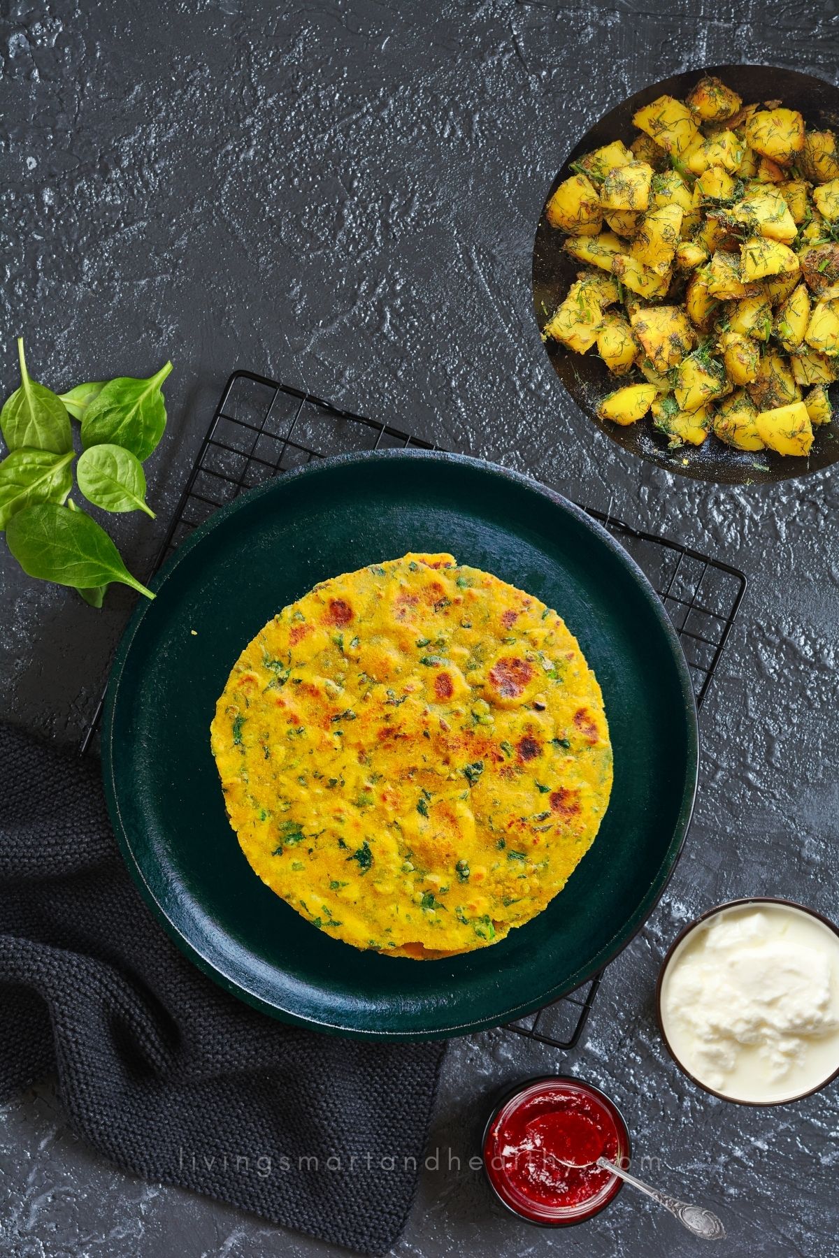 Tofu Palak Paratha