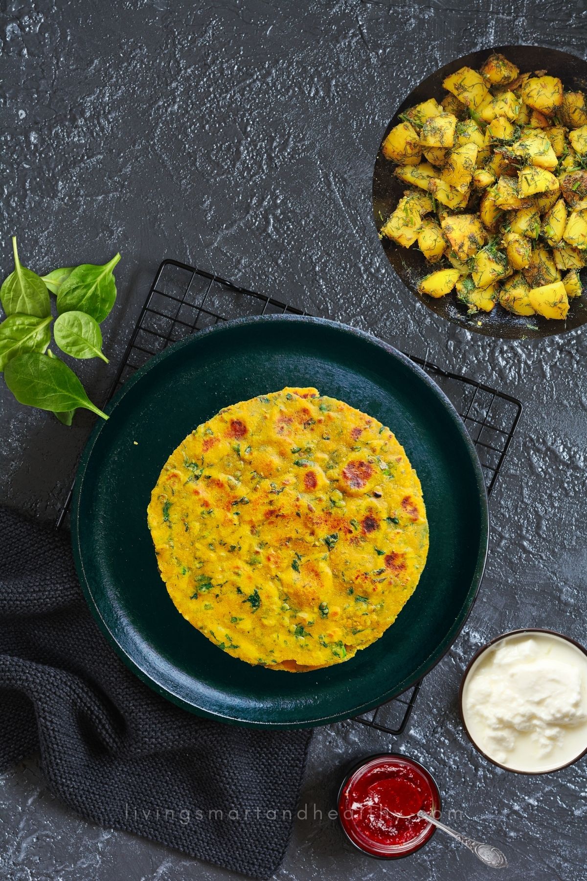 palak tofu Paratha