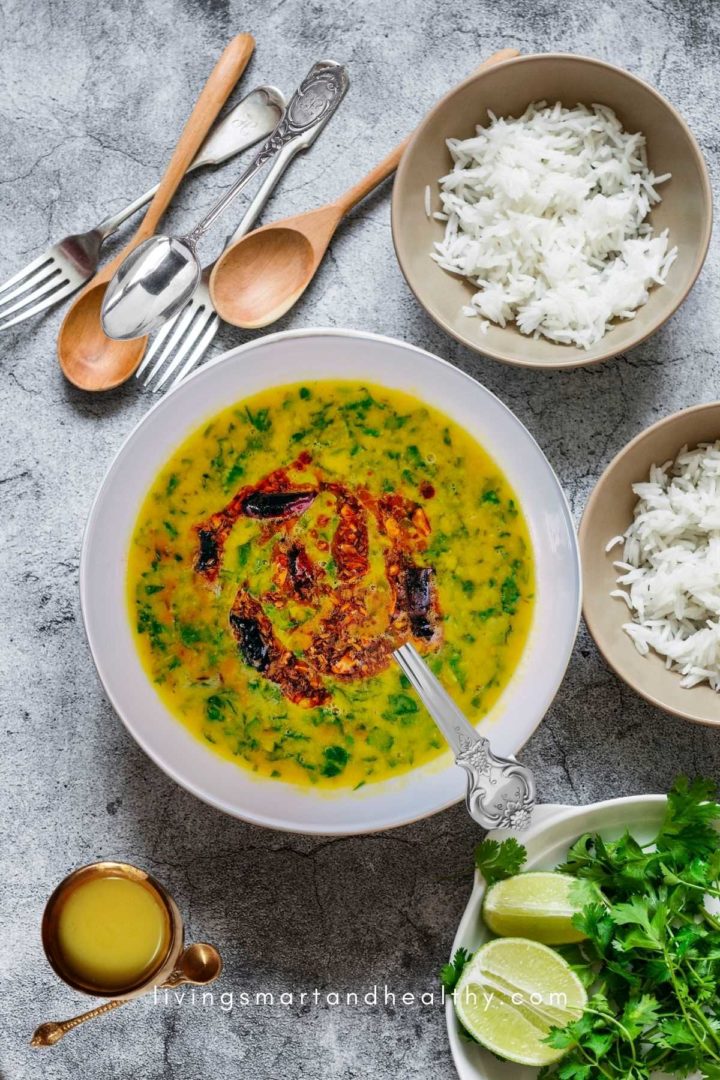 instant pot spinach dal (dal palak recipe)