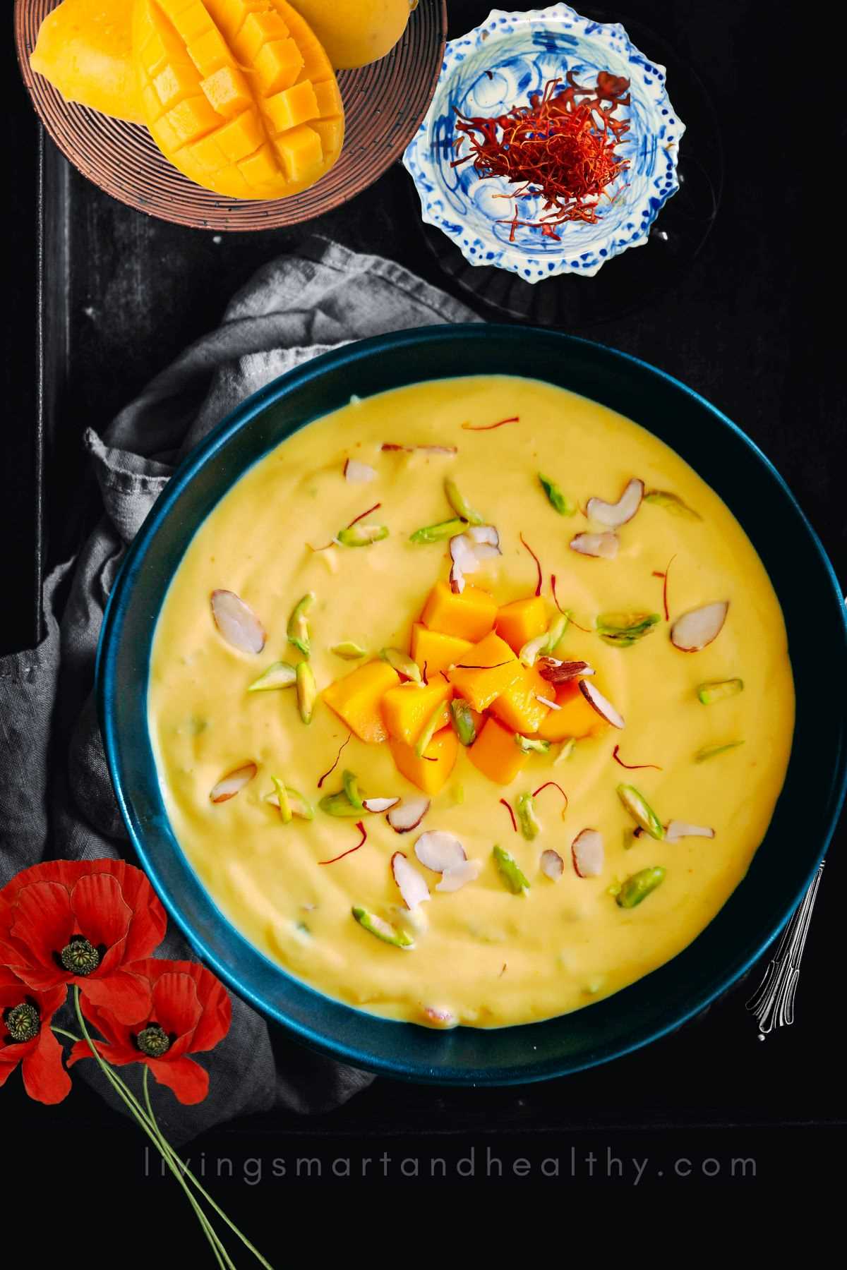 mango shrikhand with greek yogurt