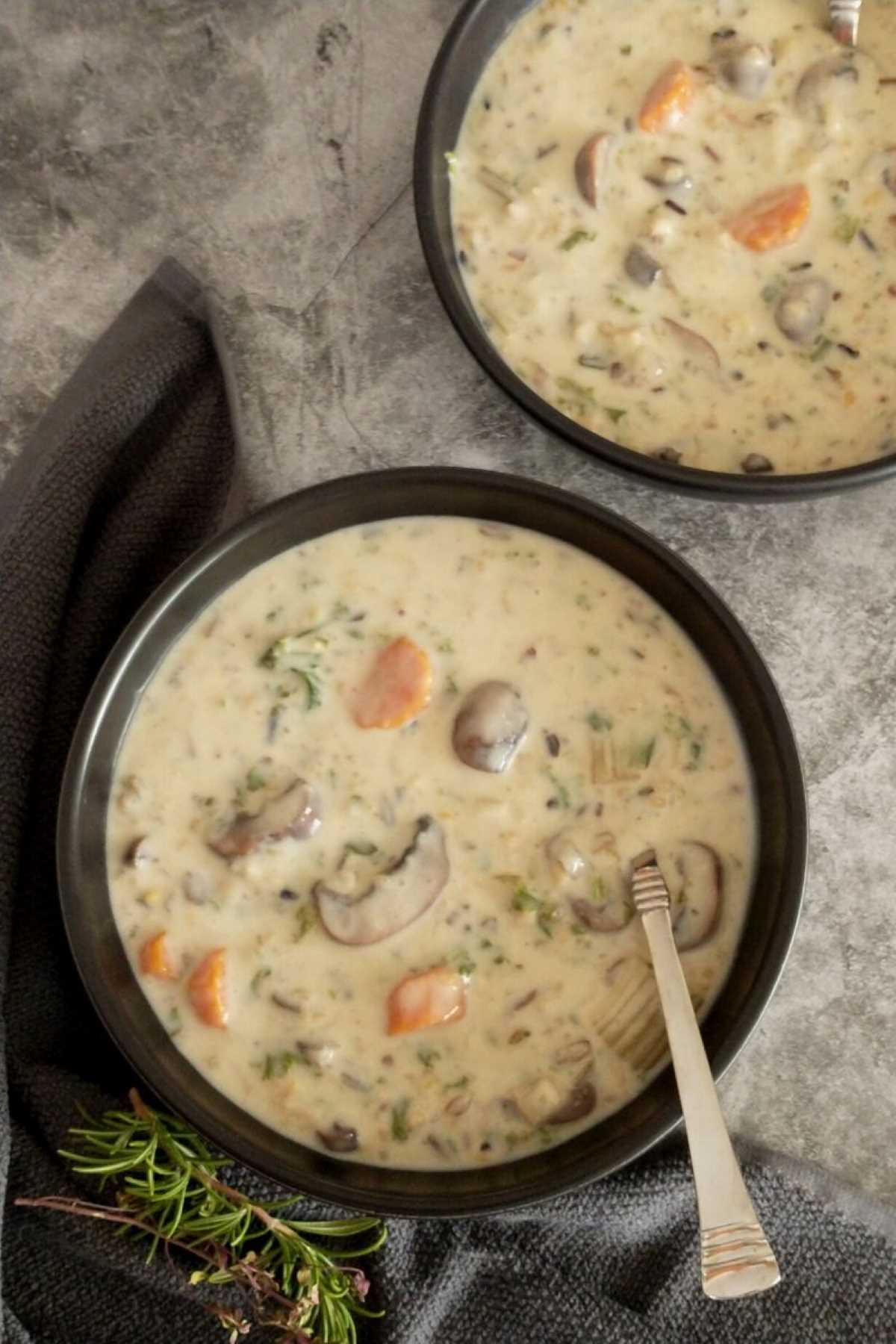 wild mushroom rice soup