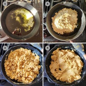 roasting besan in ghee