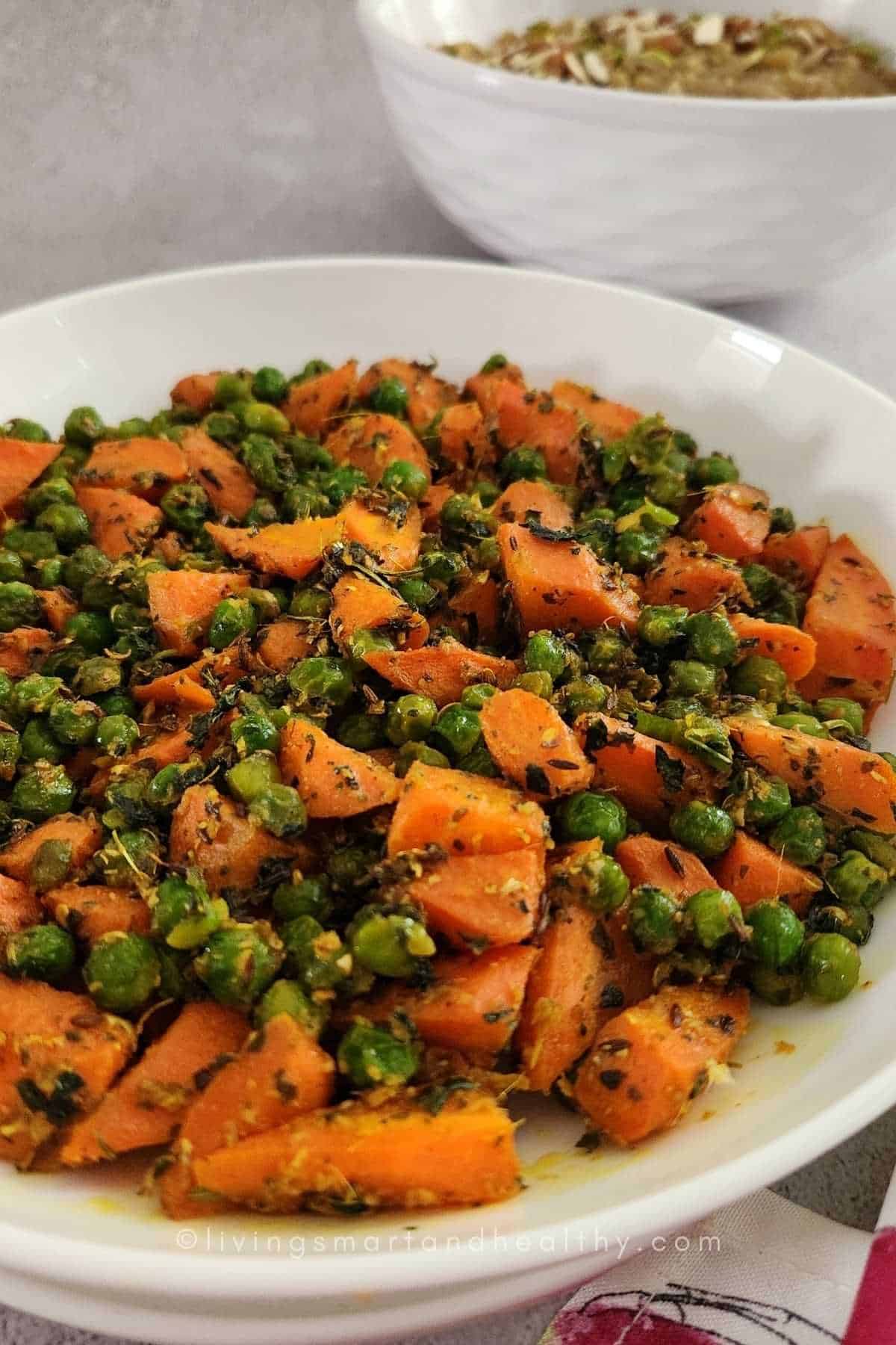 carrot and peas with indian spices