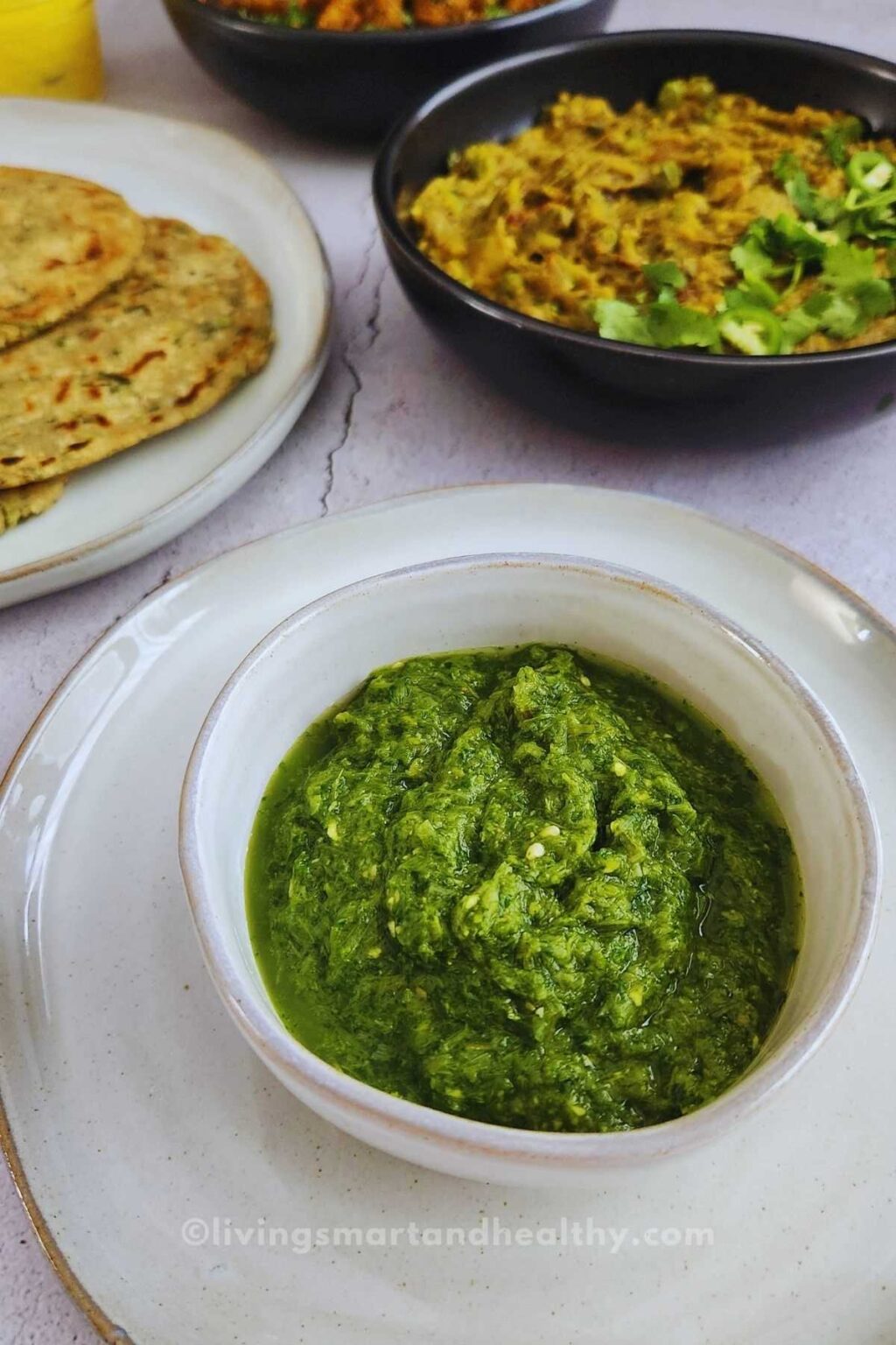 Indian Green Chutney Hare Lehsun Ki Chutney Living Smart And Healthy