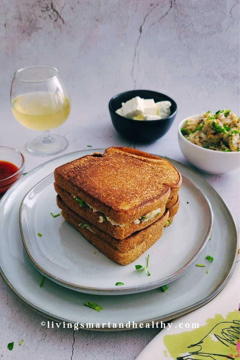 Paneer Sandwich Recipe Paneer Grilled Sandwich Living Smart And Healthy