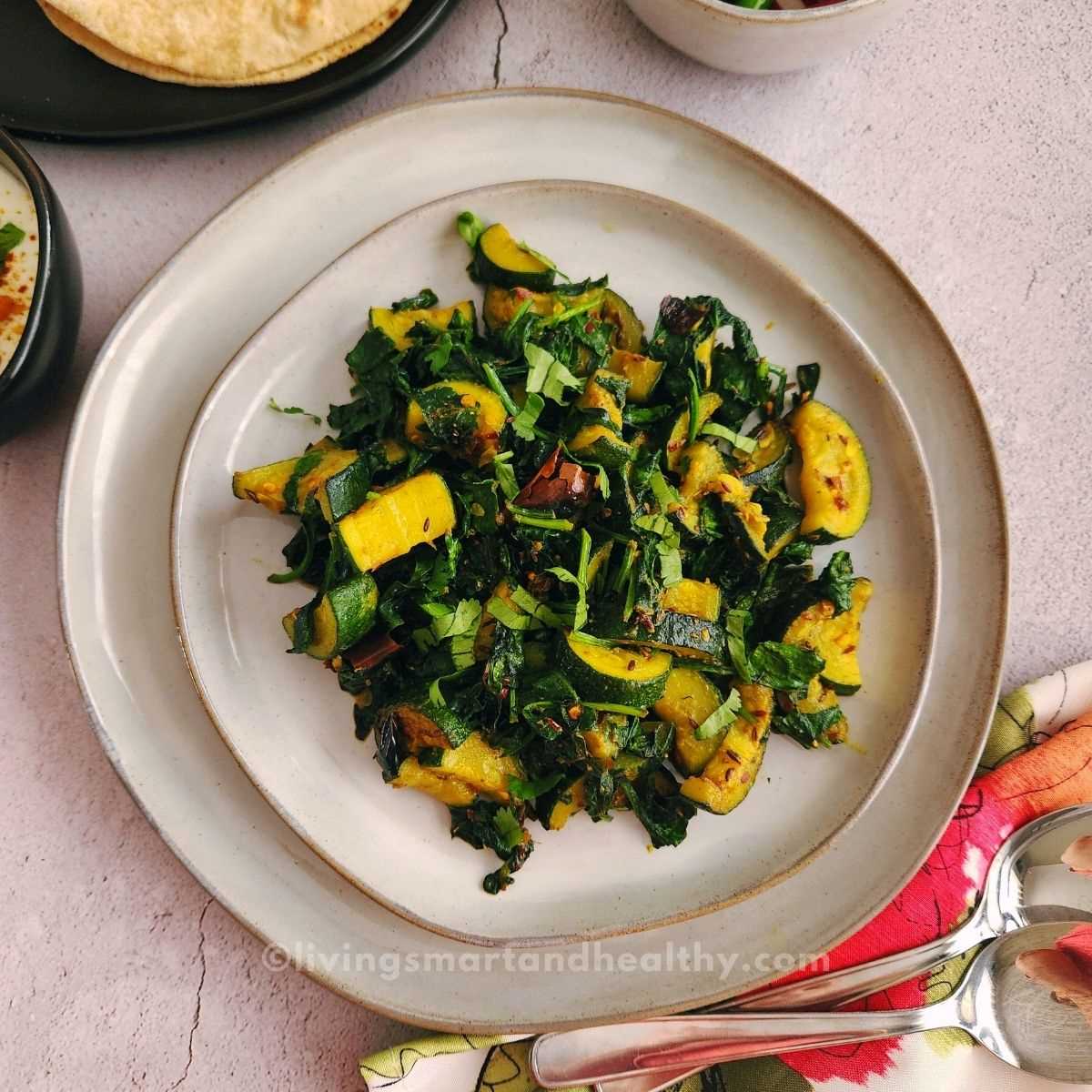 Spinach Zucchini Stir Fry | Indian Zucchini Recipe