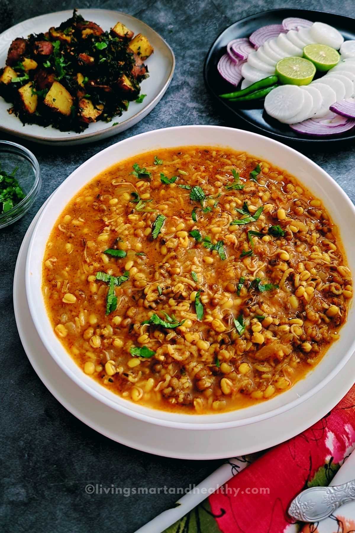 moong sprouts curry made in an instant pot