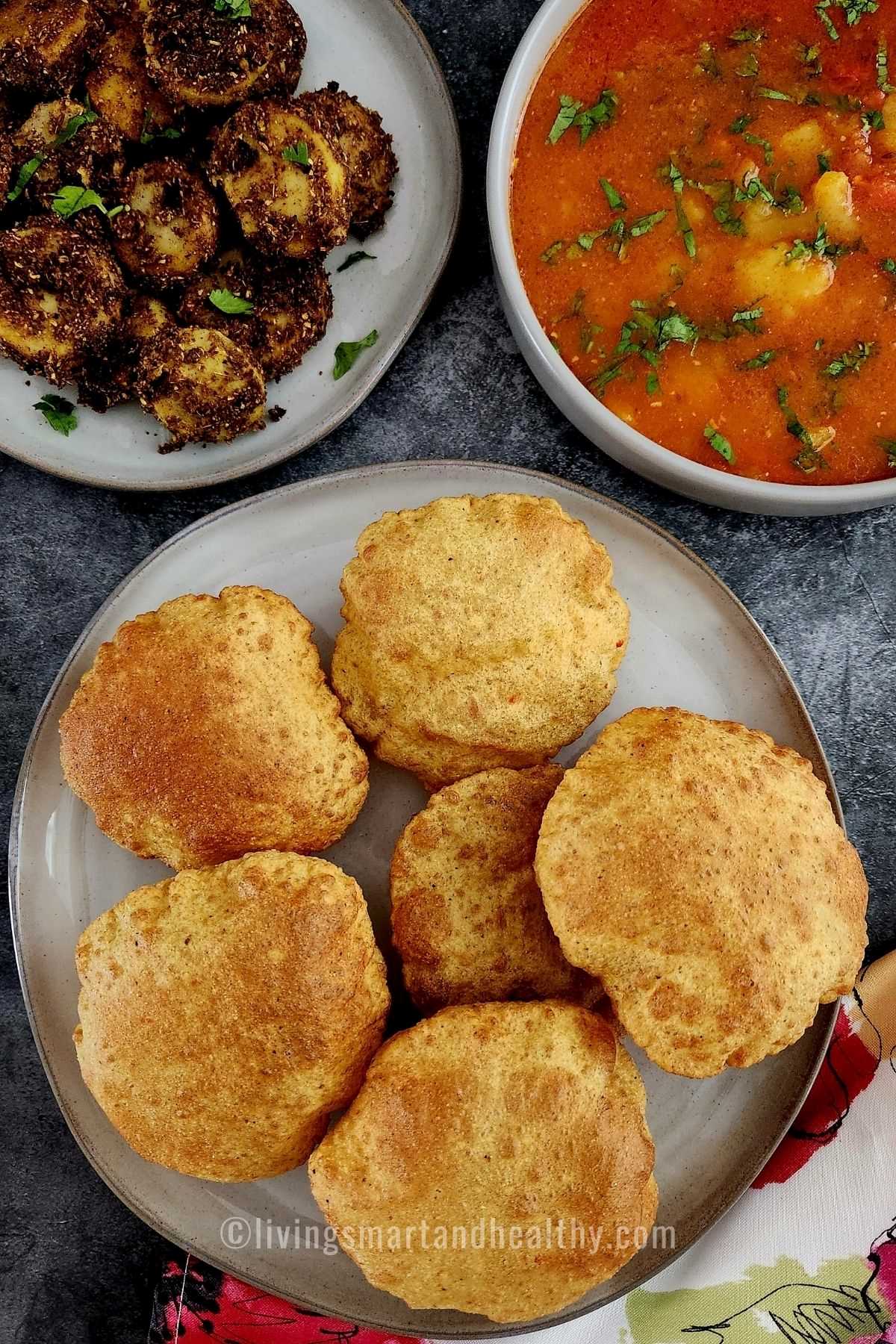 bedmi puri with aloo sabji for janmashtami
