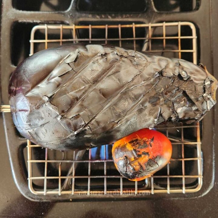 baingan roasting for baingan chokha
