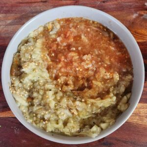 mash the veggies for chokha