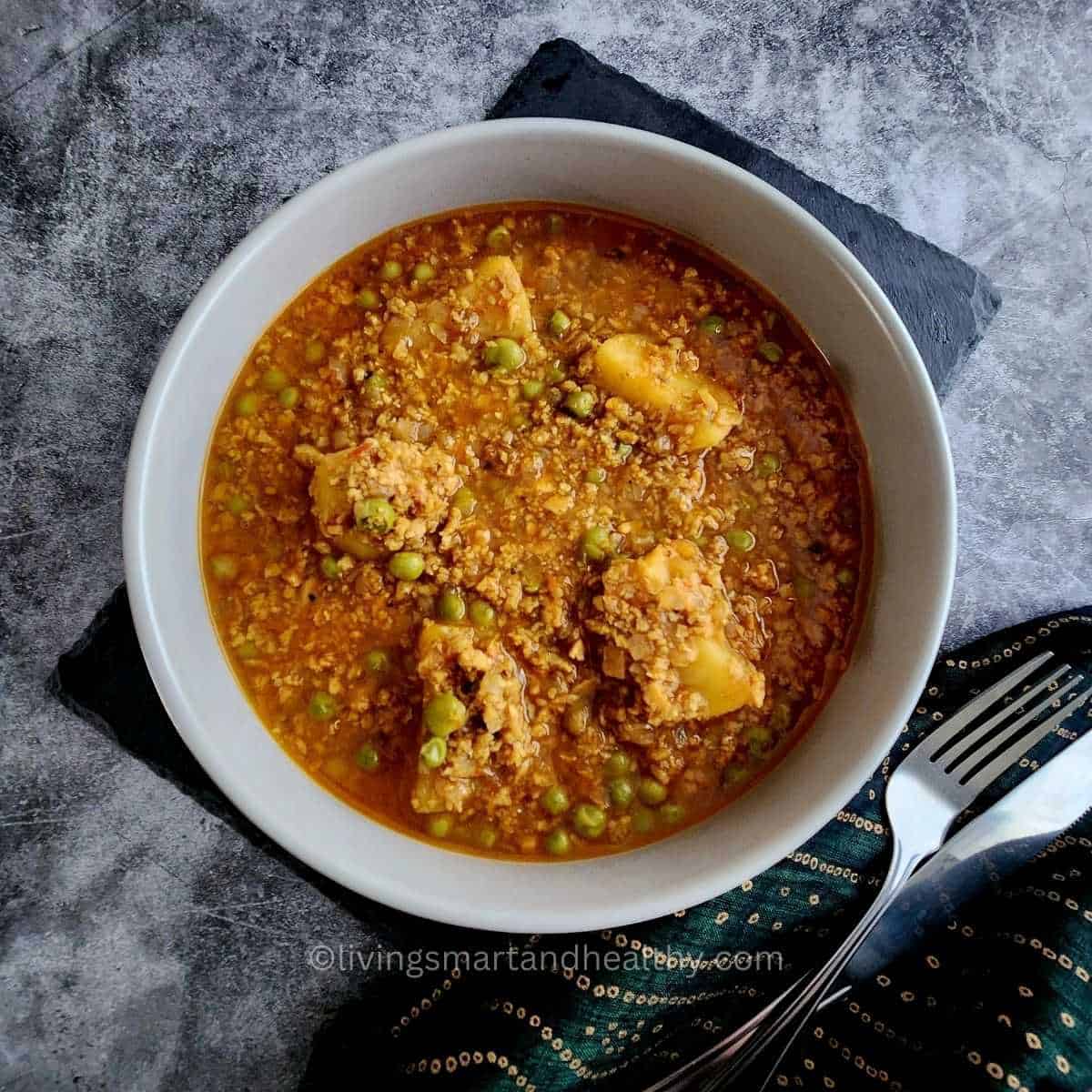 soya aloo matar curry