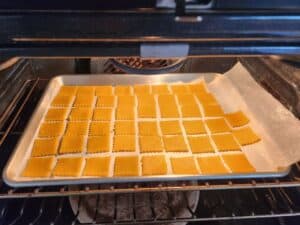 bake the keto crackers at 350F