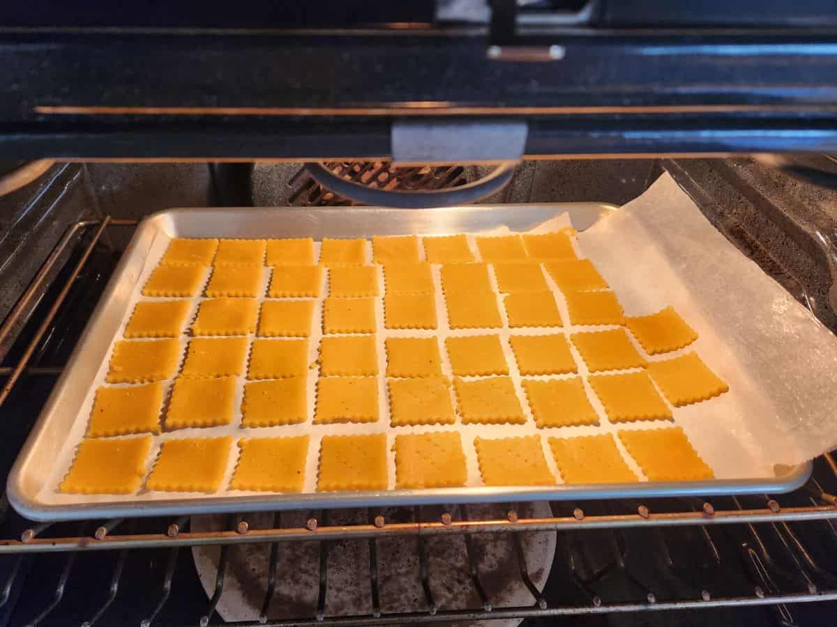 bake the keto crackers at 350F