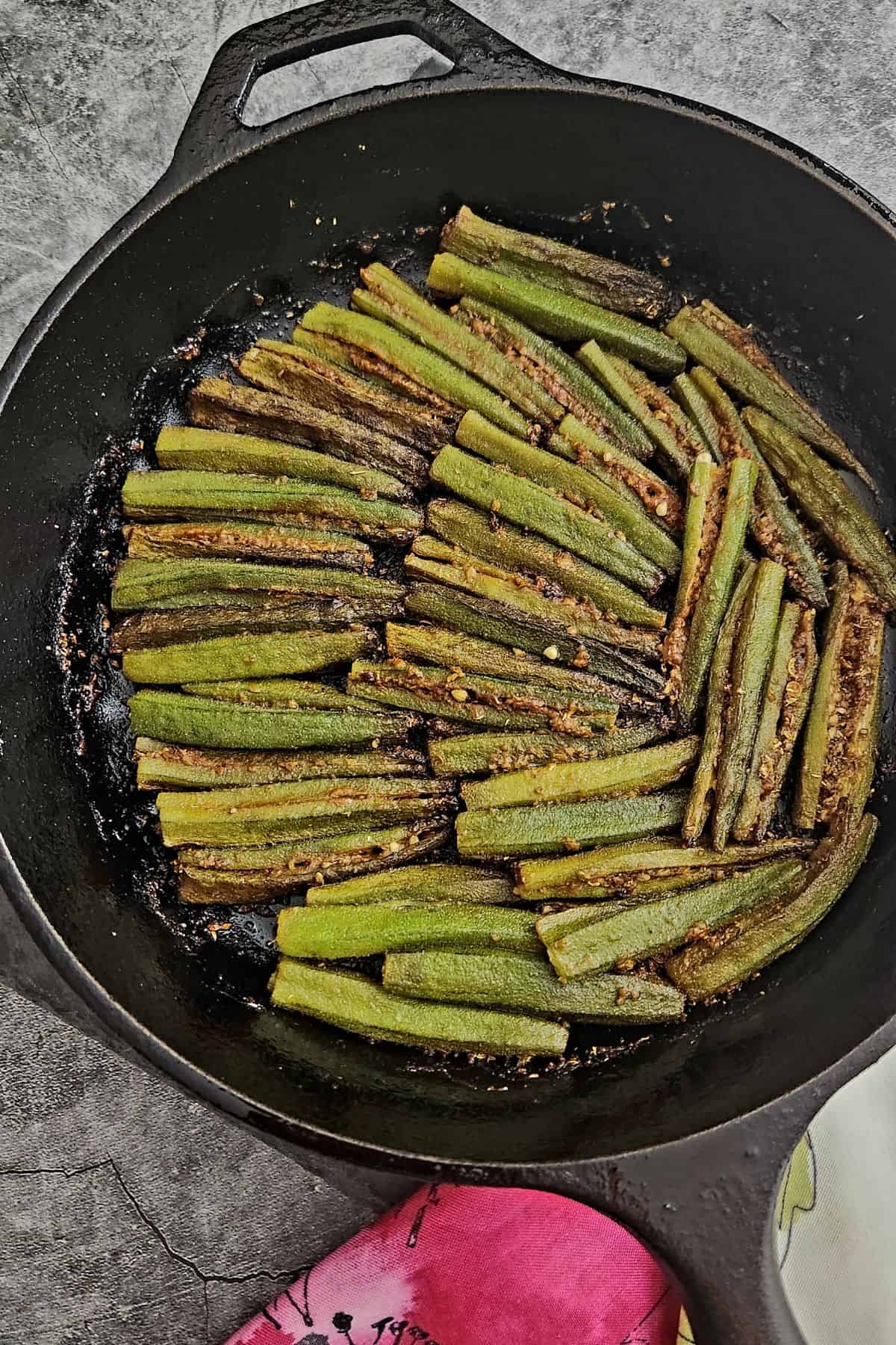 bharwa bhindi ready to be served
