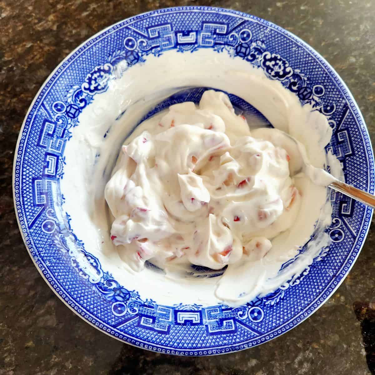 combine yogurt and strawberry