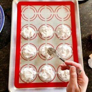 spoon the yogurt strawberry mixture onto a silicon mat