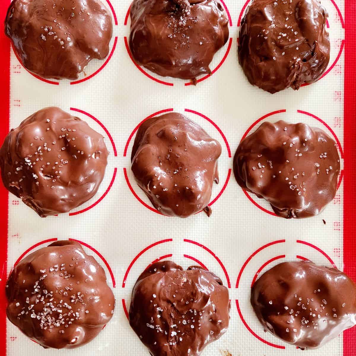 yogurt clusters with strawberry and chocolate
