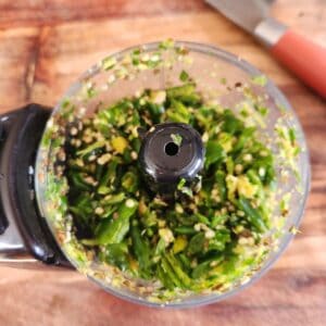 chopped green chili and ginger for raita marcha nu athanu