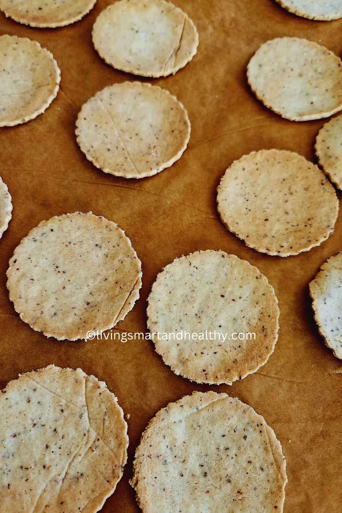 Crispy, nutty almond flour crackers, perfect for snacking or entertaining