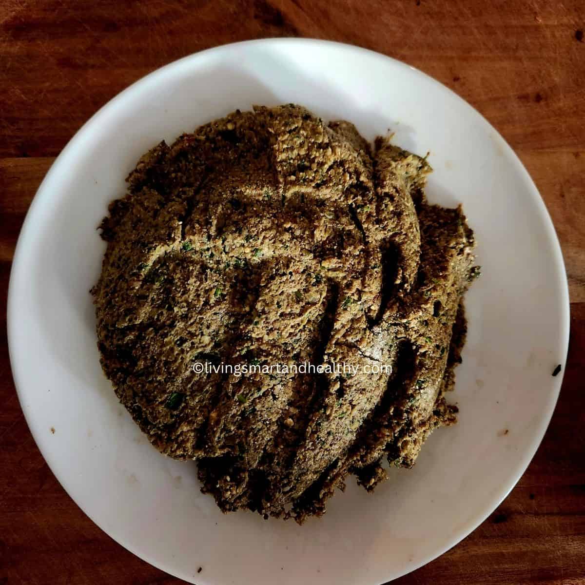 Chilling the mushroom galouti kebab mixture before shaping into patties
