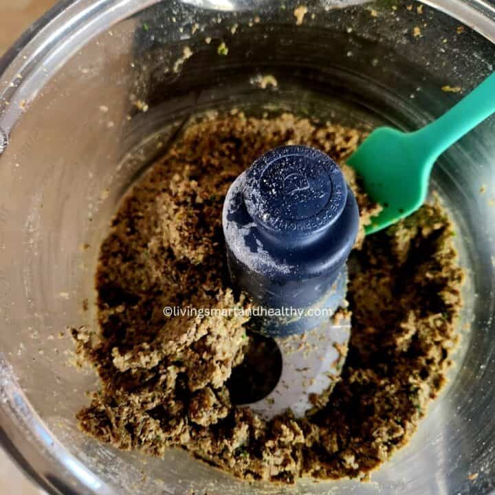veg galouti kebab mixture blended to a smooth paste