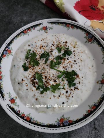 Indian bottle gourd raita served as a cooling side dish with meals