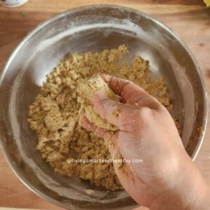 mix all the dough ingredients for air fryer methi mathri in a mixing bowl