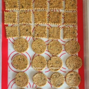 cut mathri arranged on the silicon mat for baking