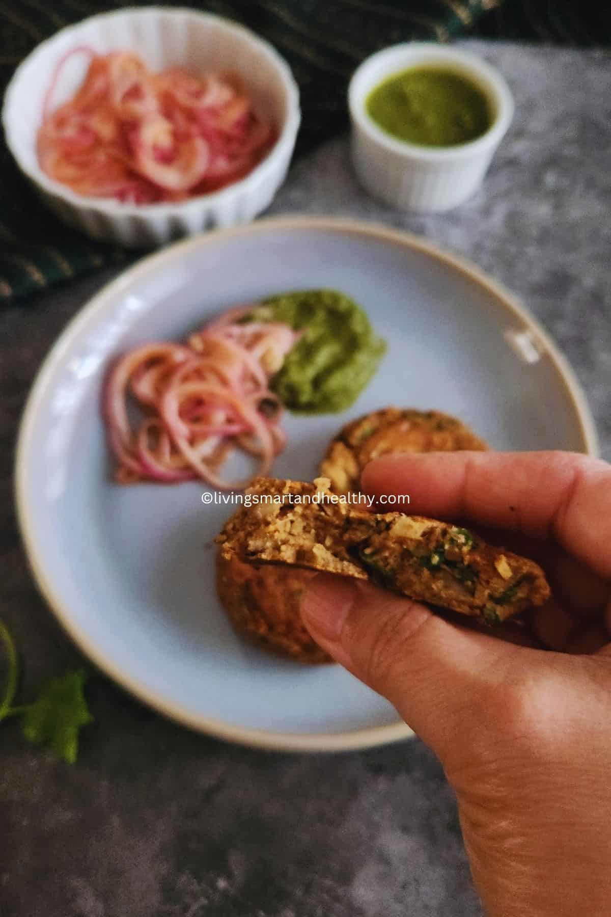 crispy black chickpea kebab Indian snack