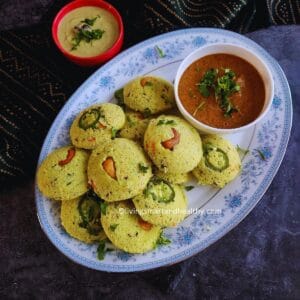 paneer moong dal no rice idli in idli plate