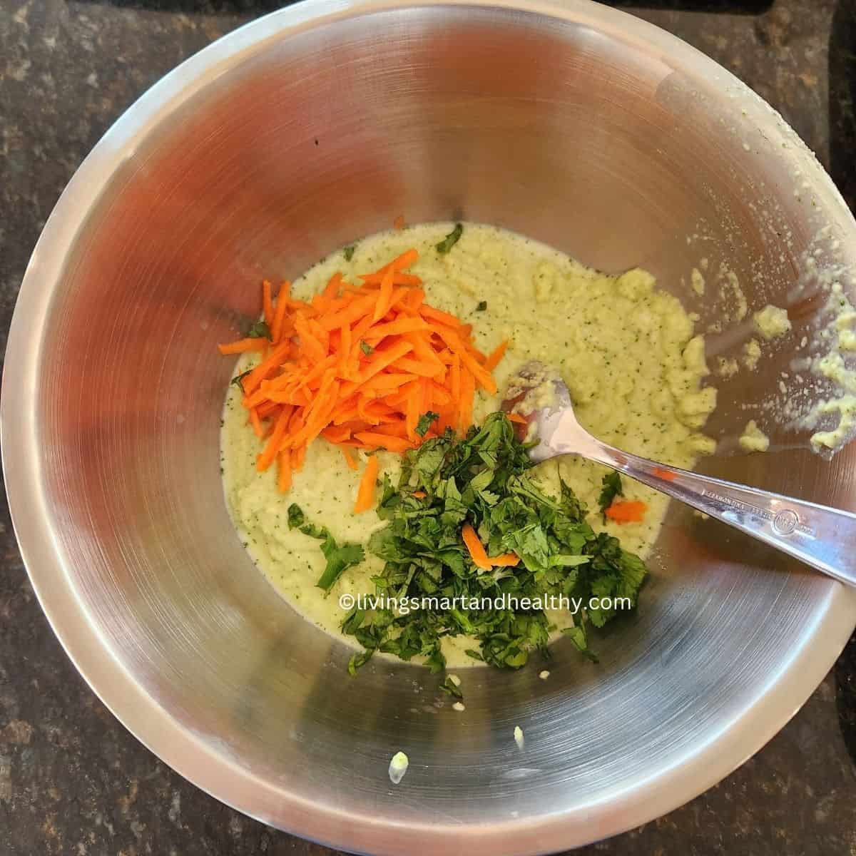mix all the ingredients for the idli batter