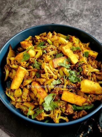 gobi paneer low carb, high protein dinner recipe ready in 30 minutes