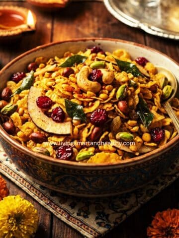 spicy and crunchy cornflakes chivda is ready for tea time