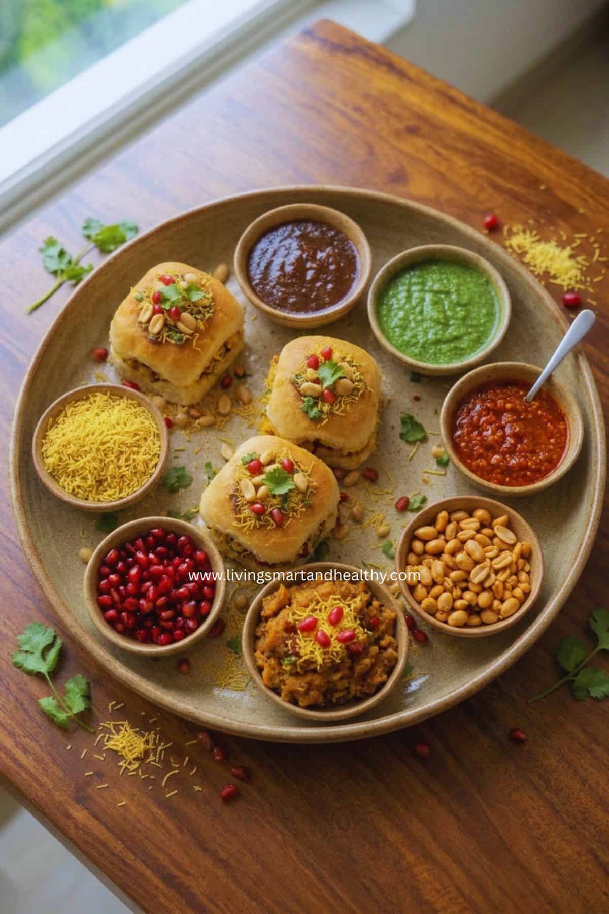 Kutchi Dabeli recipe with spicy potato filling and pomegranate seeds